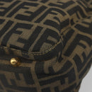 FENDI Zucca Canvas Hand Bag Brown Black Auth ka2934-12