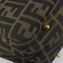 FENDI Zucca Canvas Hand Bag Brown Black Auth ka2934-13