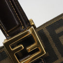 FENDI Zucca Canvas Hand Bag Brown Black Auth ka2934-15