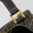 FENDI Zucca Canvas Hand Bag Brown Black Auth ka2934-16