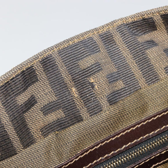 FENDI Zucca Canvas Hand Bag Brown Black Auth ka2934