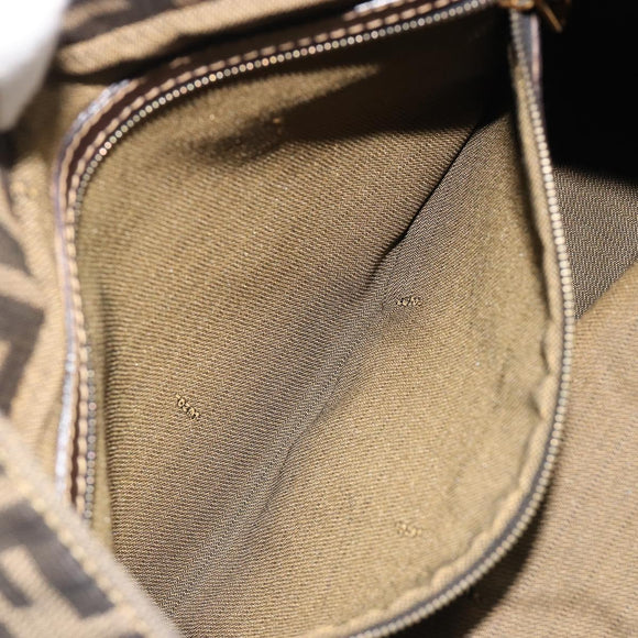 FENDI Zucca Canvas Hand Bag Brown Black Auth ka2934