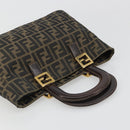 FENDI Zucca Canvas Hand Bag Brown Black Auth ka2934-6