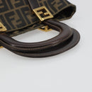 FENDI Zucca Canvas Hand Bag Brown Black Auth ka2934-7