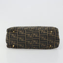 FENDI Zucca Canvas Hand Bag Brown Black Auth ka2934-9
