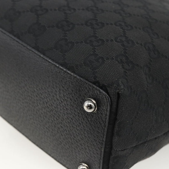 GUCCI GG Canvas Tote Bag Zwart Zilver 120840 Auth ka2935