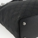 GUCCI GG Canvas Tote Bag Zwart Zilver 120840 Auth ka2935-13
