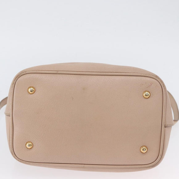 Miu Miu Hand Bag Leather 2way Pink Gold Auth ka2936
