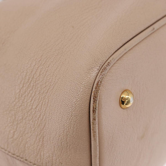 Miu Miu Hand Bag Leather 2way Pink Gold Auth ka2936