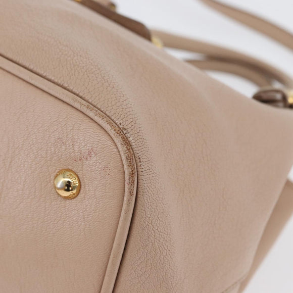Miu Miu Hand Bag Leather 2way Pink Gold Auth ka2936