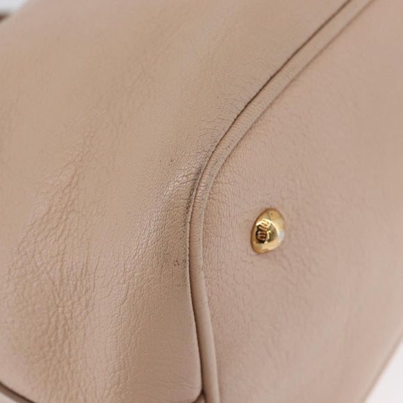 Miu Miu Hand Bag Leather 2way Pink Gold Auth ka2936