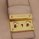 Miu Miu Hand Bag Leather 2way Pink Gold Auth ka2936-21