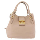 Miu Miu Hand Bag Leather 2way Pink Gold Auth ka2936-13