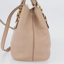 Miu Miu Hand Bag Leather 2way Pink Gold Auth ka2936-3
