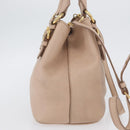 Miu Miu Hand Bag Leather 2way Pink Gold Auth ka2936-4