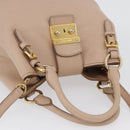 Miu Miu Hand Bag Leather 2way Pink Gold Auth ka2936-14