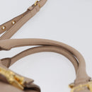 Miu Miu Hand Bag Leather 2way Pink Gold Auth ka2936-15