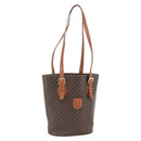 CELINE Macadam Canvas Tote Bag PVC Leather Brown Gold Auth ka2937-1