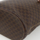 CELINE Macadam Canvas Tote Bag PVC Leather Brown Gold Auth ka2937-9