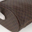 CELINE Macadam Canvas Tote Bag PVC Leather Brown Gold Auth ka2937-15