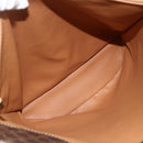 CELINE Macadam Canvas Tote Bag PVC Leather Brown Gold Auth ka2937-10
