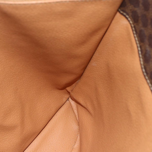 CELINE Macadam Canvas Tote Bag PVC Leather Brown Gold Auth ka2937