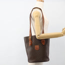 CELINE Macadam Canvas Tote Bag PVC Leather Brown Gold Auth ka2937-22