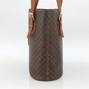CELINE Macadam Canvas Tote Bag PVC Leather Brown Gold Auth ka2937-4
