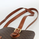 CELINE Macadam Canvas Tote Bag PVC Leather Brown Gold Auth ka2937-8