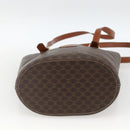 CELINE Macadam Canvas Tote Bag PVC Leather Brown Gold Auth ka2937-5