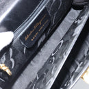 Salvatore Ferragamo Gancini Hand Bag Leather Black Gold Auth ka2938-11