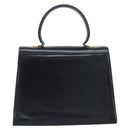 Salvatore Ferragamo Gancini Hand Bag Leather Black Gold Auth ka2938-2