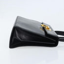 Salvatore Ferragamo Gancini Hand Bag Leather Black Gold Auth ka2938-3
