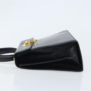 Salvatore Ferragamo Gancini Hand Bag Leather Black Gold Auth ka2938-4