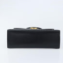 Salvatore Ferragamo Gancini Hand Bag Leather Black Gold Auth ka2938-5