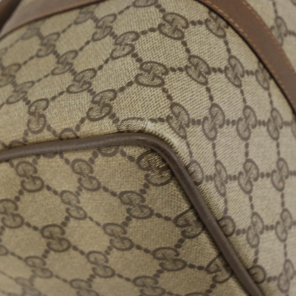 GUCCI GG Supreme Web Sherry Line Hand Bag PVC Beige Gold 58 02 007 Auth ka294