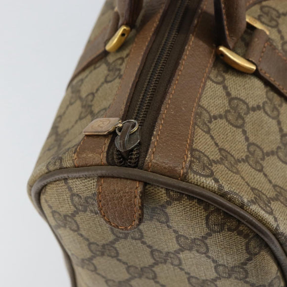 GUCCI GG Supreme Web Sherry Line Hand Bag PVC Beige Gold 58 02 007 Auth ka294