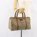 GUCCI GG Supreme Web Sherry Line Hand Bag PVC Beige Gold 58 02 007 Auth ka294-23