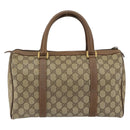 GUCCI GG Supreme Web Sherry Line Hand Bag PVC Beige Gold 58 02 007 Auth ka294-3
