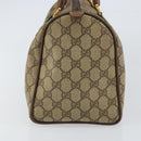 GUCCI GG Supreme Web Sherry Line Hand Bag PVC Beige Gold 58 02 007 Auth ka294-5