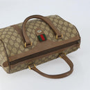 GUCCI GG Supreme Web Sherry Line Hand Bag PVC Beige Gold 58 02 007 Auth ka294-6