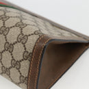 GUCCI GG Supreme Web Sherry Line Bag PVC Beige Red 64 014 2125 28 Auth ka2940-15