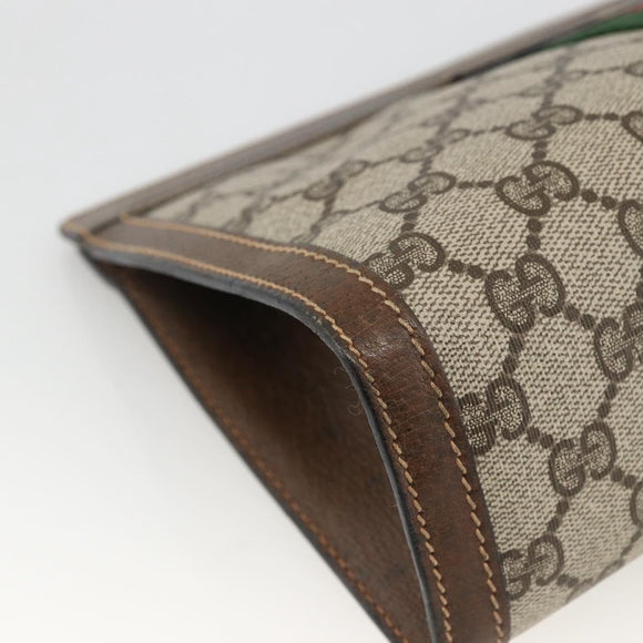GUCCI GG Supreme Web Sherry Line Bag PVC Beige Red 64 014 2125 28 Auth ka2940