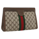 GUCCI GG Supreme Web Sherry Line Bag PVC Beige Red 64 014 2125 28 Auth ka2940-1
