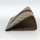 GUCCI GG Supreme Web Sherry Line Bag PVC Beige Red 64 014 2125 28 Auth ka2940-3