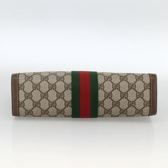 GUCCI GG Supreme Web Sherry Line Bag PVC Beige Red 64 014 2125 28 Auth ka2940