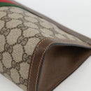 GUCCI GG Supreme Web Sherry Line Bag PVC Beige Red 64 014 2125 28 Auth ka2940-7