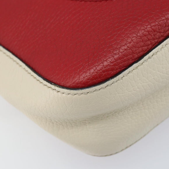 GUCCI Shoulder Bag Leather Red Gold 431567 Auth ka2941
