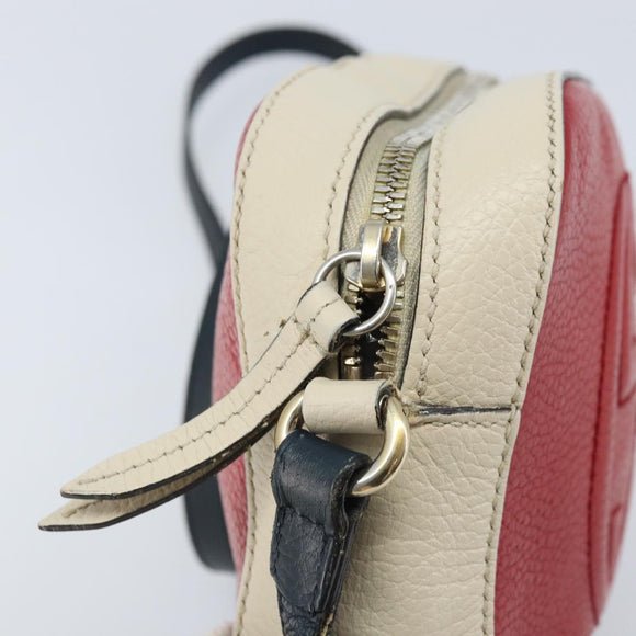 GUCCI Shoulder Bag Leather Red Gold 431567 Auth ka2941