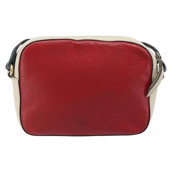 GUCCI Shoulder Bag Leather Red Gold 431567 Auth ka2941